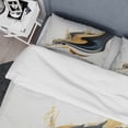 thumbnail image 4 of Designart "Monochrome and Gold Liquid Blend III" Modern Bedding Covert Set - Abstract Liquid Ink Black Abstract Bed Set With 1 Sham, 4 of 6
