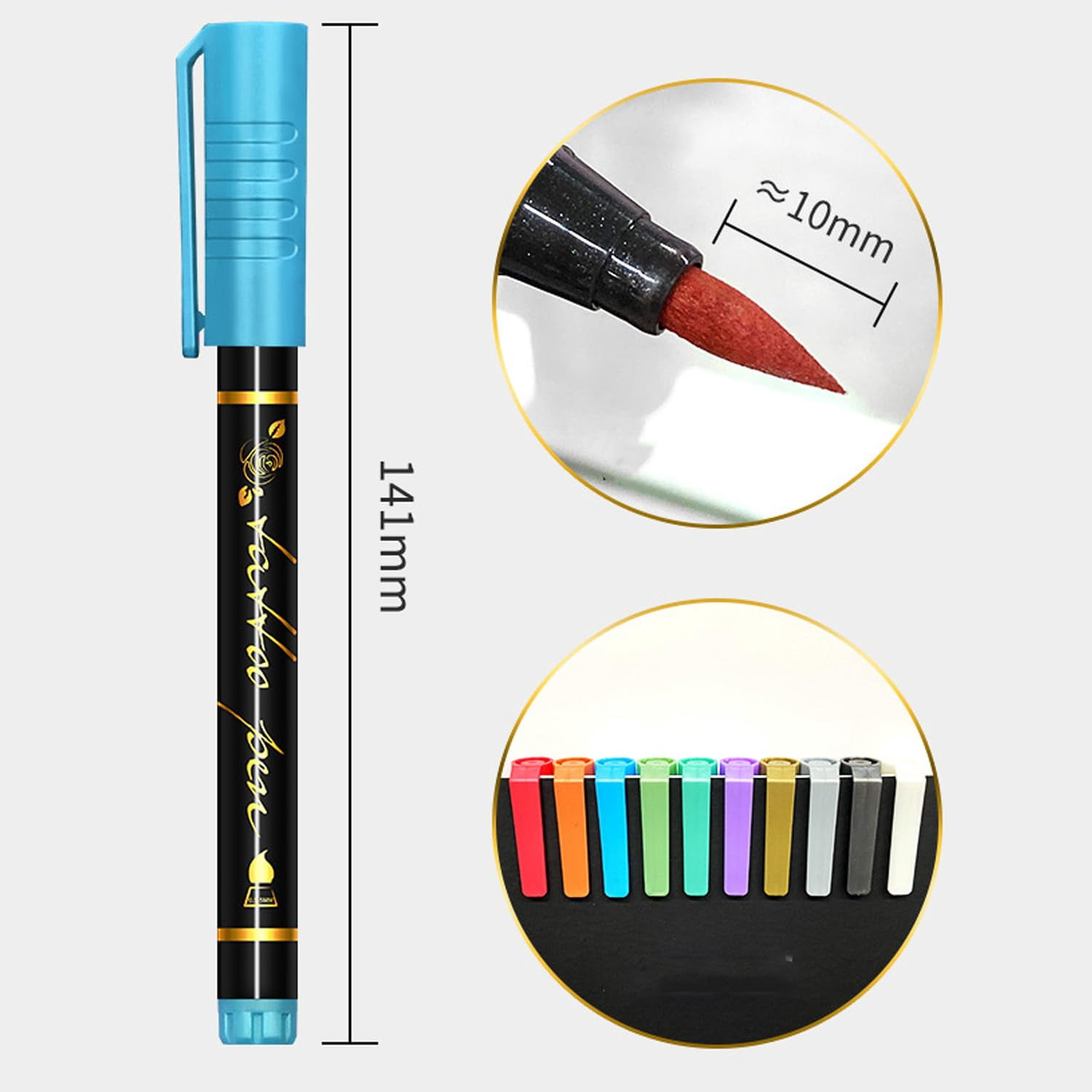 Temporary Tattoo Markers Set-10-Color Body Art Pens, Erasable Waterproof Metallic Luster Tattoo Pens Kit, Body Paint Markers for Bold Designs with Dual Tips for Festivals (1 set of 10 colors)