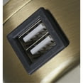 thumbnail image 2 of Floor Lamp with Antique Brass Poles and Walnut Wood Finish Storage Shelves with Two USB Ports, 2 of 3