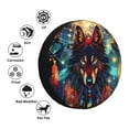 thumbnail image 4 of Salouo Mystic Wolf Dreamcatcher Print Spare Tire Cover 14-17 inch Spare Tire Protector Universal Tough Tire Wheel Cover for Trailer SUV and Truck-15 inch, 4 of 6