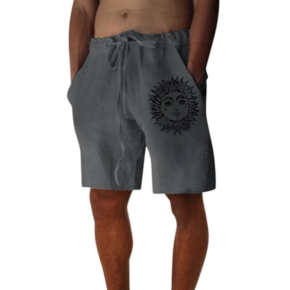 Mens Shorts Casual Solid Color Drawstring Summer Beach Pants Loose Running Shorts Men With Pockets