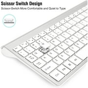 Wireless Keyboard and Mouse Combo, Cimetech Quiet Keyboard and Adjustable DPI Mouse Set, 2.4GHz USB Ultra Slim Silent Computer Keyboard and Mouse for Laptop, PC, Notebook, Desktop-Silver