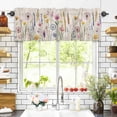 thumbnail image 3 of Pastoral Flowers Valances for Windows Wildflowers Retro Plants Linen Texture Rod Pocket Curtain Valance Window Treatment Short Curtains for Kitchen Living Room, 60"x14", 3 of 5