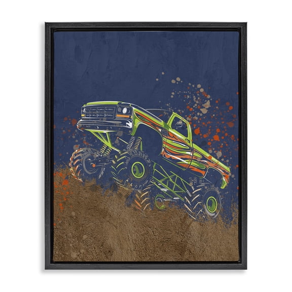 My Jam Truck Adventure Black Framed Floater Canvas Wall Art, design by Kim Allen