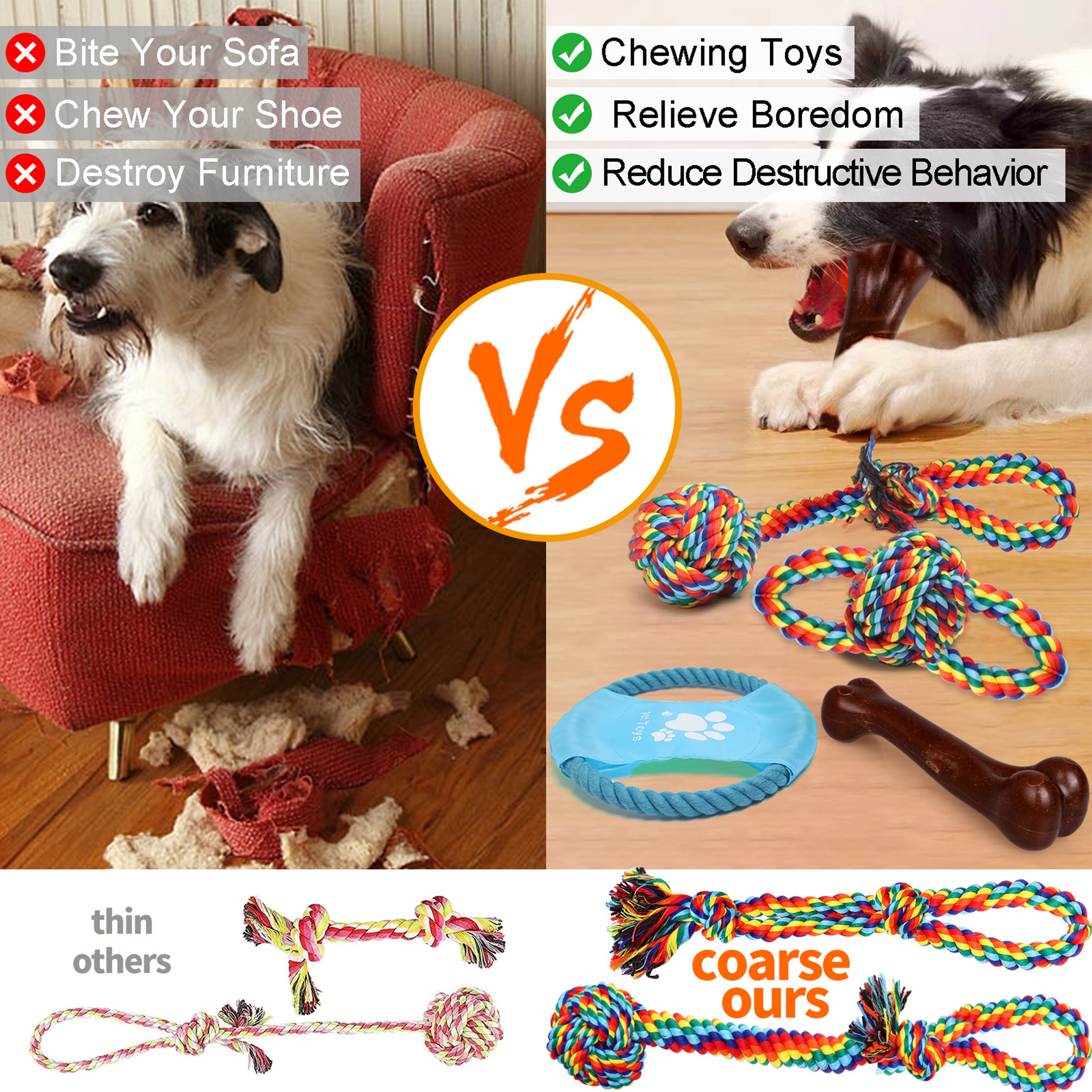 WEPSEN 13-Piece Dog Toy Bundle for Large Dogs photo 6