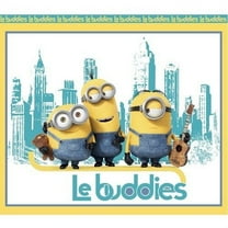 Despicable Me Minions 24313 QS Turquoise Yellow Le Buddies Quilting Treasures 100% Cotton Fabric By The Panel 35" x 43"