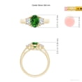 thumbnail image 5 of ANGARA Lab Grown 1.1 Ct Three Stone Oval Emerald and Half Moon Diamond Ring for Women in 14K Yellow Gold (Size-8x6mm) | May Birthstone, Anniversary, Jewelry Gift for Women | Lab-Grown Emerald Ring, 5 of 7
