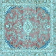thumbnail image 1 of Ahgly Company Indoor Square Abstract Light Blue Modern Area Rugs, 4' Square, 1 of 4