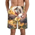 thumbnail image 1 of Balery Cute Panda Sunflower Traje de Baño Estilo Hawaiano para Hombre, Shorts de Secado Rápido con Bolsillos-Large, 1 of 6