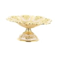 thumbnail image 3 of Cuenco de pedestal decorativo con relieve dorado, frutero, plato para servir aperitivos, bandeja de frutas para mesa de café, cafetería, bar, karaoke,, 3 of 8