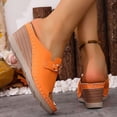 thumbnail image 4 of Rokment Orthopedic Wedges Slip on Dressy Sandals for Women Ladies 2026 Summer Trendy Casual Leather Arch Support Platform Heeled Dress Slides Business Office Work Orange Size 7, 4 of 6