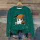 thumbnail image 1 of Heisall Womens Hoodies Halloween-themed Sparkling Print Round Neck Long Sleeve Fleece-lined Casual Sporty Fashion Sweatshirts, 1 of 9