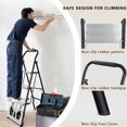 thumbnail image 5 of 2-in-1 Folding Step Ladder & Hand Truck Dolly, 3-Step Ladder 500LBS & 220LBS Capacity, 1-Second Quick Fold Portable Cart for Home, Kitchen, Garage, Moving & Office, Heavy Duty Space-Saving, Black, 5 of 8