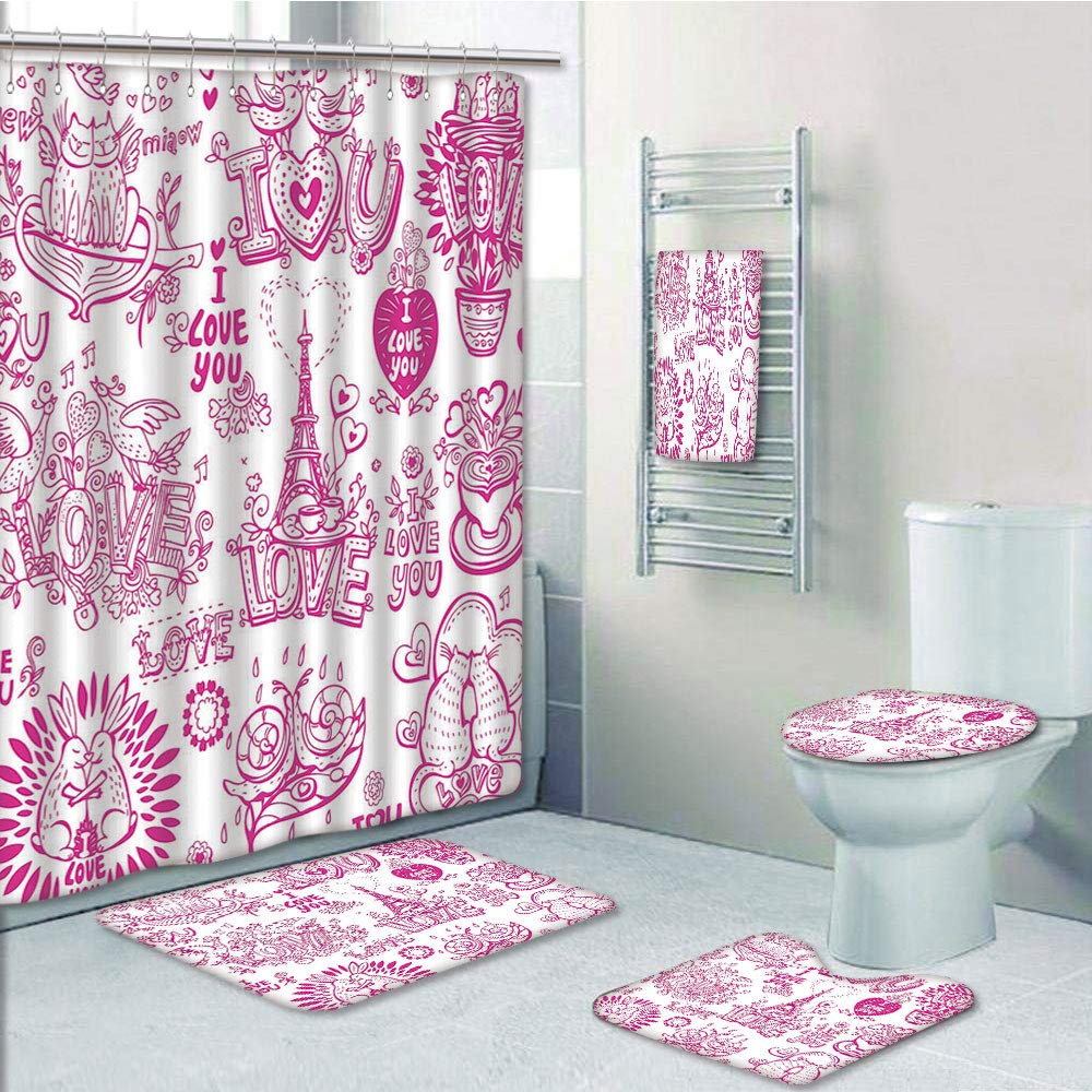 Coast Shower Curtain Bathroom Rug Set Thick Bath Mat Non-Slip Toilet Lid Cover Coast Shower Curtain Bathroom Rug Set Thick Bath Mat Non-Slip Toilet Lid Cover