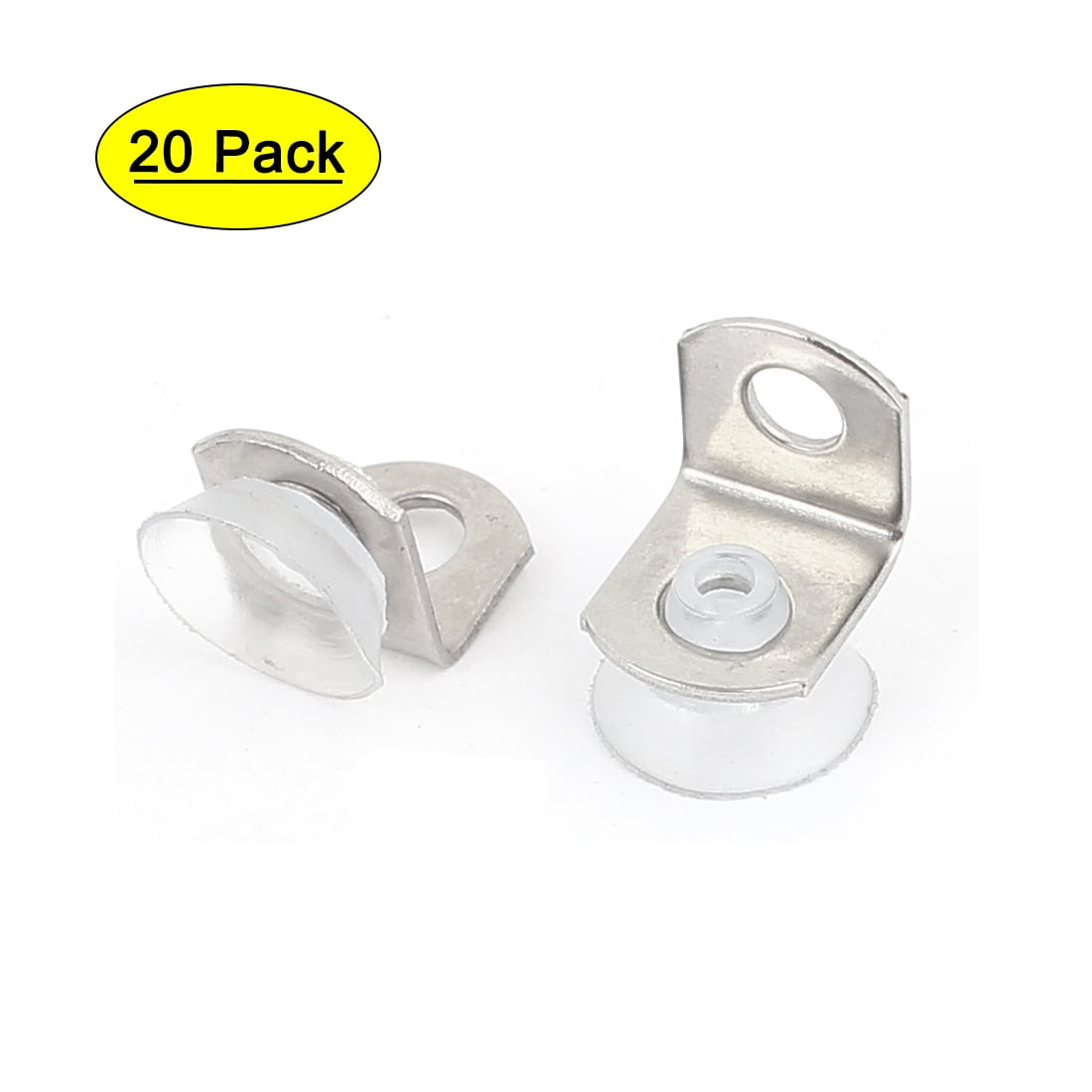 Uxcell 0.6" x 0.47" Suction Cup Glass Shelf Bracket, 20 Pack