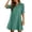 Green, variant on Dresses for Women Crinkle Collared Half-Button Puffed Elbow-Sleeve Breathable Attire,Sizes S-2XL