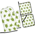 thumbnail image 6 of Turtle Oven Mitts and Pot Holders 4 Pcs Sets for Kitchen, Cooking Gloves Heat Resistant Oven Mitt Gloves Non Slip Potholders for Baking, BBQ, Grilling, 6 of 6