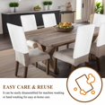 thumbnail image 3 of White Chair Back Cover for Dining Room Set of 4, Modern Minimalist Pure Soild Color Removable Kitchen Chair Slipcovers, Washable Seat Protector for Restaurant Party Banquet Wedding Décor, 3 of 9