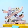 thumbnail image 6 of WEIGFI Child Toddler Girls Sandals Open Toe Patchwork Summer Fashion Outdoor Soft Sole Breathable Wear Comfort Casual Walking Adjustable Strap Lovely Party Slipper,Pink,7-8 Years, 6 of 9
