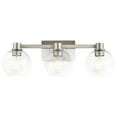 thumbnail image 3 of 3 Light Vanity Light Approved for Damp Locations with Transitional Inspirations 8.25 inches Tall By 24.5 inches Wide-Brushed Nickel Finish Bailey, 3 of 5