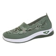 thumbnail image 3 of YLYL Womens Embroidered Knit Sneakers Thick Sole No Slip Arch Support Breathable Lightweight Walking Shoes, 3 of 9