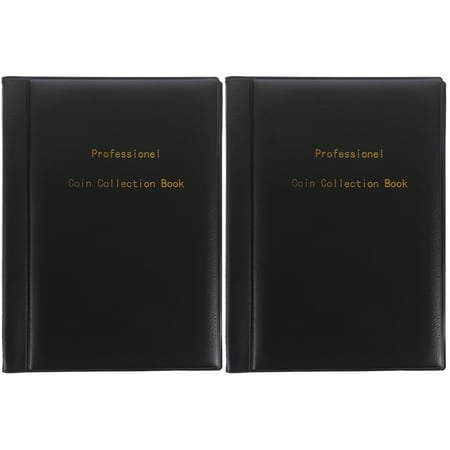 2 Pieces Coin Collection Book Commemorative Rose Black