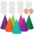 thumbnail image 2 of 16 paquetes de disfraz de gnomo, 7 piezas de sombreros de enano de fieltro, 7 piezas de barba falsa blanca, 2 piezas de orejas falsas para Halloween, fiesta de Navidad, cosplay, 2 of 3