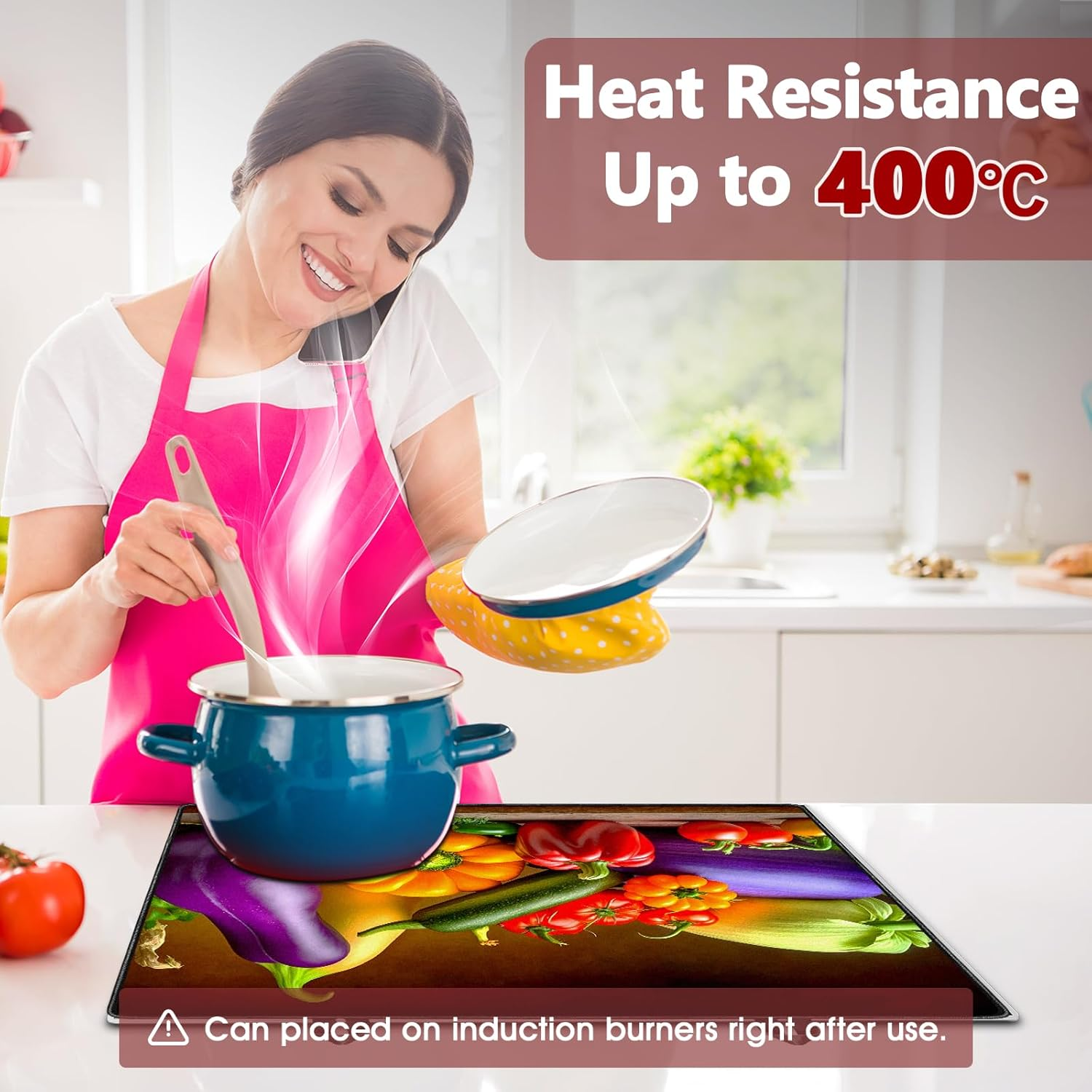 TYEMUI 30" Electric Stove Top Cover Waterproof Natural Rubber Mat, 28.5x20.5in Heat Resistant 30inch 5.0cu Stove Cover Protector, Non-Slip Countertop & Glass Cooktop Shield