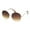 Gold Brown, variant on Womens Exposed Edge Round Cat Eye Brown Half Rim Sunglasses Brown