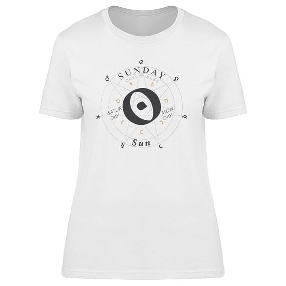Sunday Sign Sun Heptagram Tee Women's -Image by Shutterstock