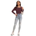 thumbnail image 2 of Women Long Sleeve Shirts Tops Fall Tunic Causal Fashion Round Neck Basic Tee, 2 of 6