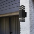 thumbnail image 5 of Apliques de pared para exteriores, luz de pared exterior negra moderna LED, luz de montaje en pared de porche impermeable de aluminio simple, paquete de 1, 5 of 5