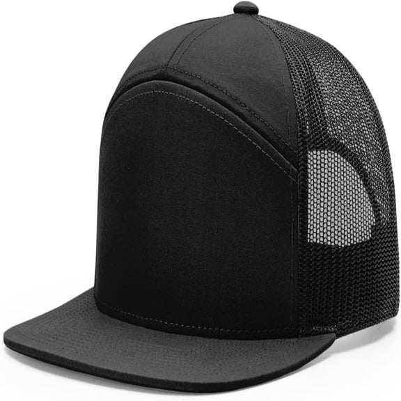 The Stylish Hat Pros | Adjustable Snapback Richardson 168 Hi- 7 Panel Trucker Mesh Back Hat | One Size Fits Most