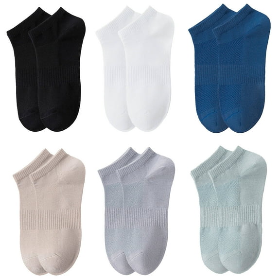TELOLY 6Pairs Mens Ankle Socks,Lattice Mesh Moisture Wicking Socks Men,Thin Design Mens Ankle Socks Size 10-13,Colormixing1