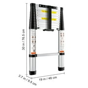 BENTISM 10.5FT Telescoping Ladder 375lbs Load Capacity Aluminum Telescopic Extension Ladder, Multi-purpose Collapsible Ladder for RV，Home or Outdoor Work