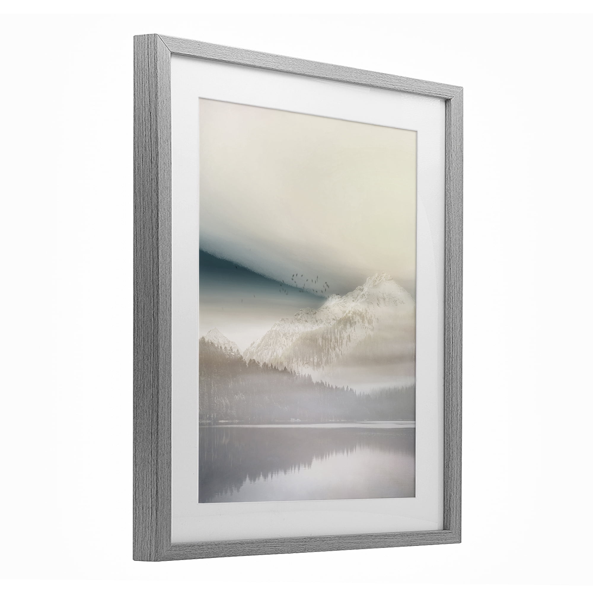 Stupell Industries Mountainous Vanilla Landscape Gray Framed Print Under Glass, design by Gemma Bardot