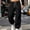 Black, variant on WIZUTIZ Men's Side Stud Decor Jogger Pants Drawstring Elastic Waist Loose Cuffed Ankle Casual Fall Winter Trousers Polyester Streetwear Athletic Lounge Bottoms for Daily Wear Mens Fashion