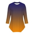 thumbnail image 5 of Hot days, bold styles Olyvenn Womens 3/4 Length Sleeve Tops Cute Gradient Printed Graphic Tees Casual Plus Size Summer Shirts Loose Dressy Blouse Orange S, 5 of 5