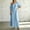 Sky Blue, variant on Women A-Line Maxi Dress BseitkotWomen One Shoulder Puff Sleeve Solid Color A-Line Maxi Casual Dress with Pockets White M