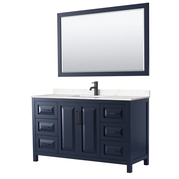 Wyndham Collection WCV252560SBBC2UNSM58 Daria 60" Free Standing Single Basin Vanity Set -