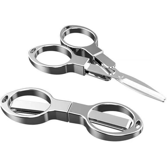 Folding Scissors, Safe Portable Travel Mini Scissors, Stainless Steel Retractable Small Scissors for Home Office, Safe Portable Travel Scissors, 2 Piece Set