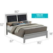 Glory Furniture G1503A-KB Silver Champagne King Bed