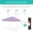 thumbnail image 6 of Best Choice Products 10x10ft Easy Setup Pop Up Canopy w/ 1-Button Setup, Wheeled Case, 4 Weight Bags - Lilac/White, 6 of 10