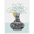 thumbnail image 2 of Stellar Design Studio 19x24 White Modern Wood Framed Museum Art Print Titled - Flower Vase with Pattern I, 2 of 4