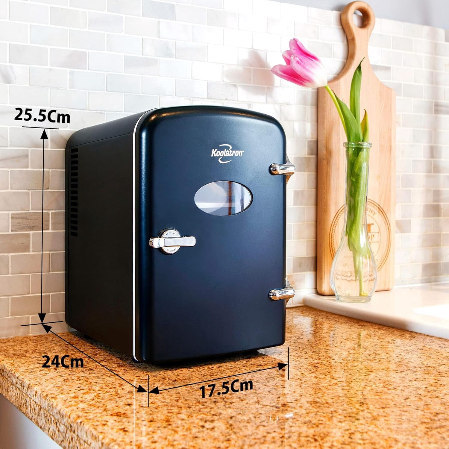Fridge - Portable Table Top Beverage Cooler, 12V 110V Refrigerator for Drinks, Car, Dorm, Outdoor