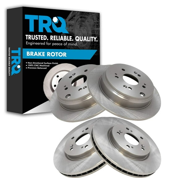 TRQ Front and Rear Brake Rotors Set Fits Select 2007-2012 Acura RDX 2007-2016 Honda CR-V