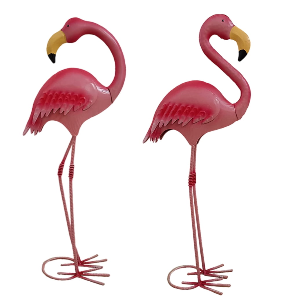 SDFGTstore Elegant Iron Flamingo Sculpture Statue For Outdoor Garden Yard Art Decoration