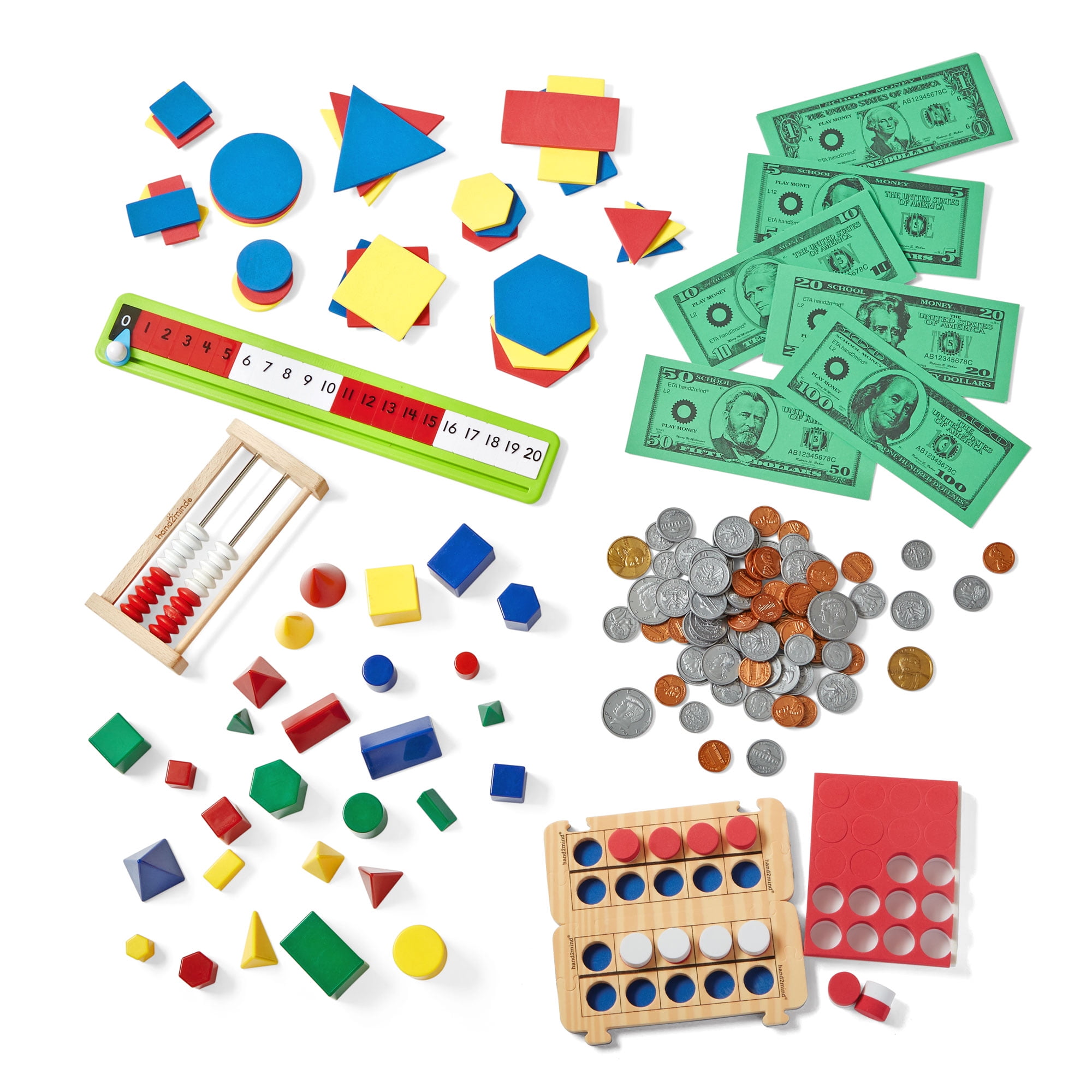 hand2mind Extended Manipulatives at Home Kit for Ages 5+, Math and Counting Supplies