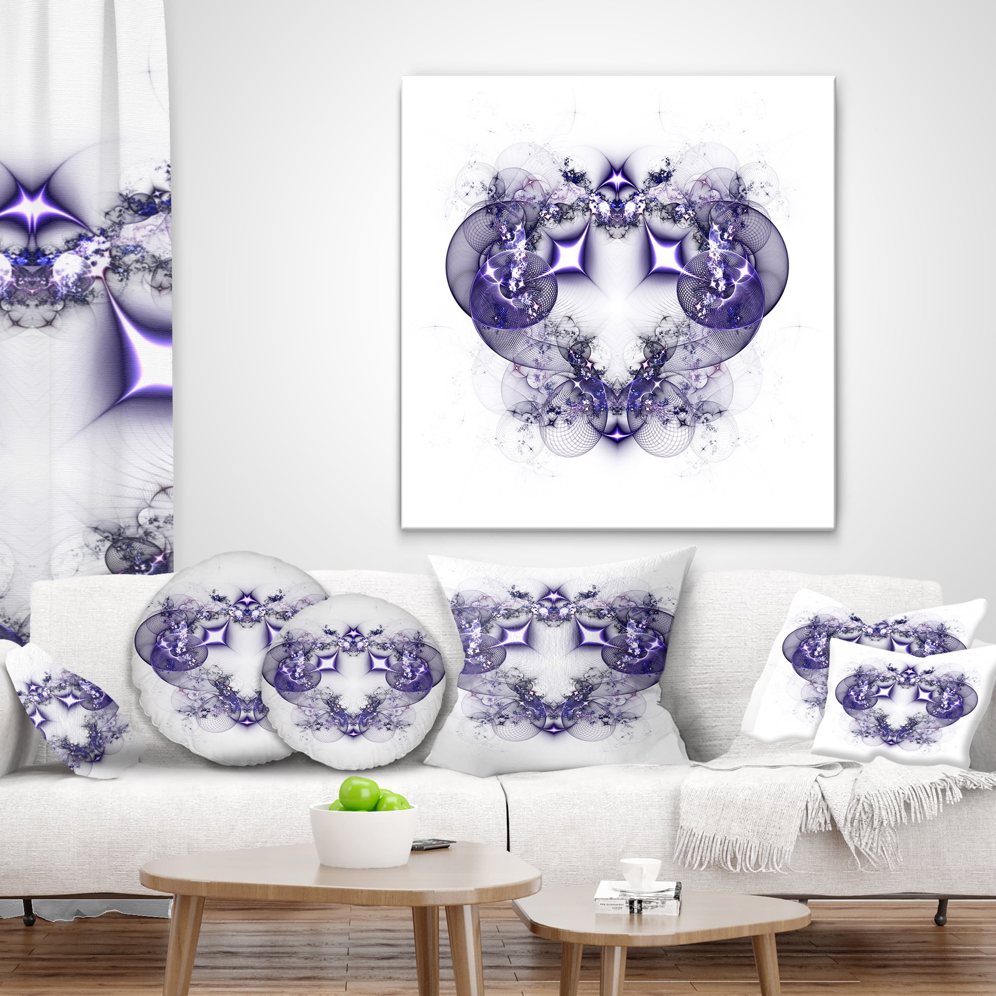 Designart 12" x 20" Purple Polyester Throw Pillow