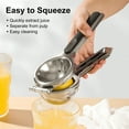 thumbnail image 2 of Behome Lemon Squeezer, Stainless Steel Handheld Lemon Juicer with Silicone Handles, Heavy Duty Manual Juicer for Lemon, Orange, Citrus, 2 of 8